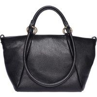 Strukturierte Lederhandtasche mit Griff