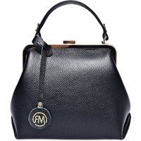 Strukturierte Lederhandtasche mit Griff