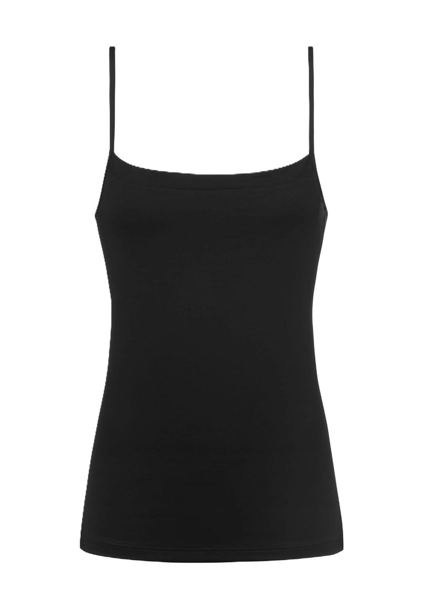 Klassisches schwarzes Tanktop mit Spaghettiträgern