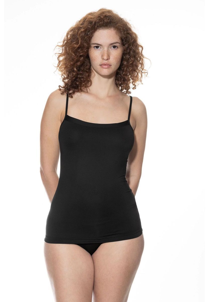 Klassisches schwarzes Tanktop mit Spaghettiträgern