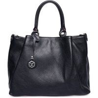 Gewebte Schultertasche mit Lederbesatz