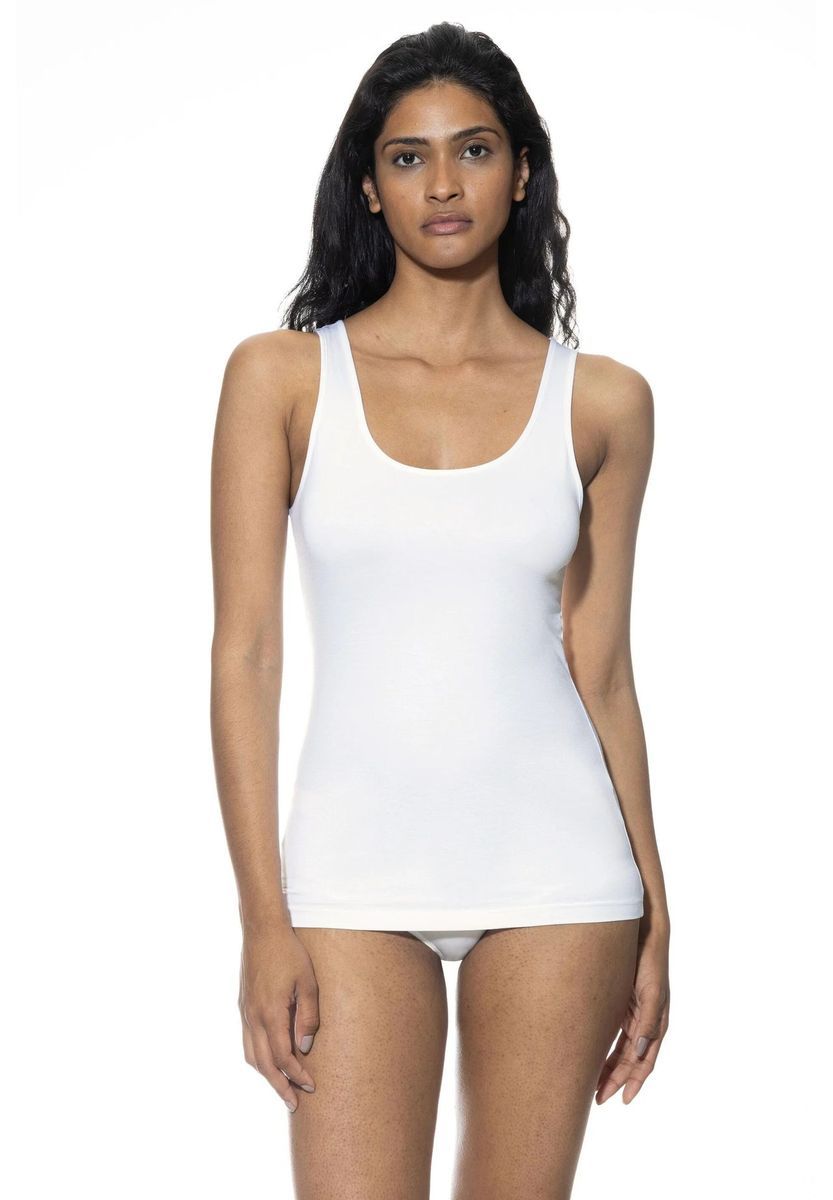 Weißes, atmungsaktives Tanktop mit breiten Trägern