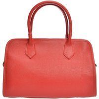 Strukturierte Lederhandtasche mit Griff