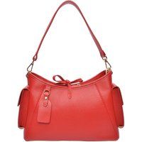 Strukturierte Lederhandtasche mit Griff