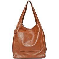 Braune Ledertasche Schultertasche Tote