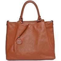 Schultertasche aus Stroh mit Lederbesatz