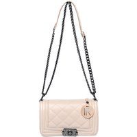 Gesteppte Ledertasche mit Schulterkette
