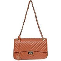 Gesteppte Ledertasche mit Kette