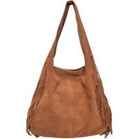 Wildleder Hobo-Tasche mit Fransen-Detail
