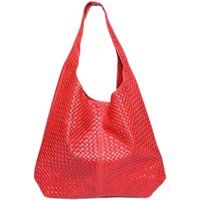 Schultertasche aus gewebtem Leder im Hobo-Stil