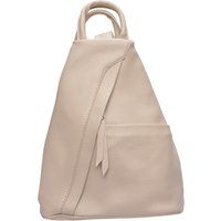 Beige Ledertasche mit Nieten