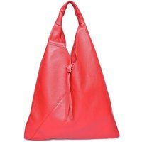Rote Leder Shopper Tragetasche