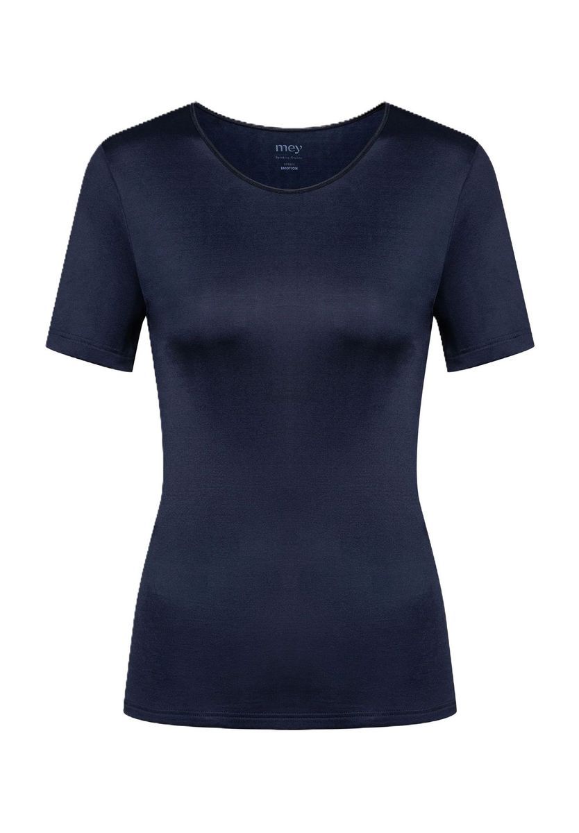 Figurbetontes T-Shirt mit Satinbesatz