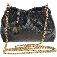 Gesteppte Ledertasche mit Kette