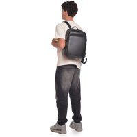 Klassischer schwarzer Lederrucksack Unisex