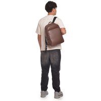 Brauner Leder Freizeitrucksack Unisex