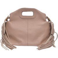 Fransen-Lederhandtasche mit Griff