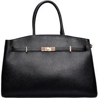 Elegante schwarze Handtasche aus Leder