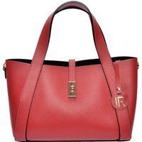 Strukturierte Tote Handtasche aus rotem Leder