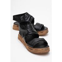 Lunas Leder Side-Zip Flach Absatz Sandale