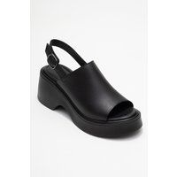 Power Leder Plateau Keilabsatz Sandalen (Women)
