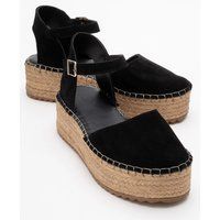 Viba Leder Espadrille Plateau Keilabsatz Sandalen (Damen)