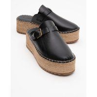 Novas Leder Plateau Espadrille Pantolette (Damen)