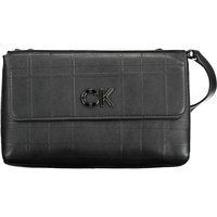 Elegante schwarze Schultertasche mit Klappe