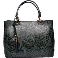 Handtasche mit geprägtem Ledergriff