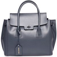 Strukturierte Lederhandtasche mit Griff
