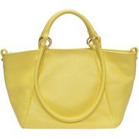 Gelbe Ledertasche mit Henkel