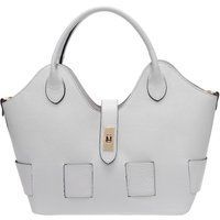 Strukturierte Lederhandtasche mit Griff