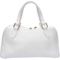 Weiße Ledertasche mit Henkel