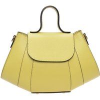 Strukturierte Lederhandtasche mit Griff
