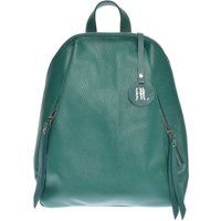 Grüne Leder-Schultertasche mit Verschluss