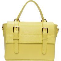 Gelbe Ledertasche mit Schnallen