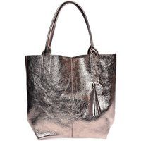 Metallic Leder Tragetasche mit Quaste