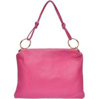 Fuchsia Ledertasche mit Ringgriffen