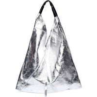 Metallic Silberner Leder Tote Bag