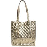Gesteppte Metallic-Leder-Tragetasche