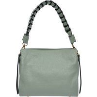 Schultertasche aus Leder mit geflochtenem Griff