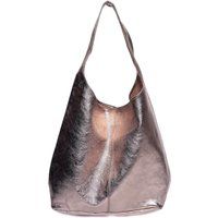 Metallic Bronze Rindsleder Hobo-Tasche
