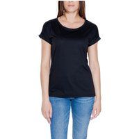 Vila Kleidung Schwarzes Baumwoll-T-Shirt