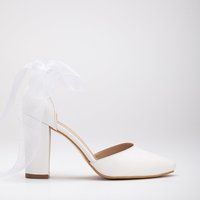 Gisele Hohe Blockabsätze mit Schleifenband