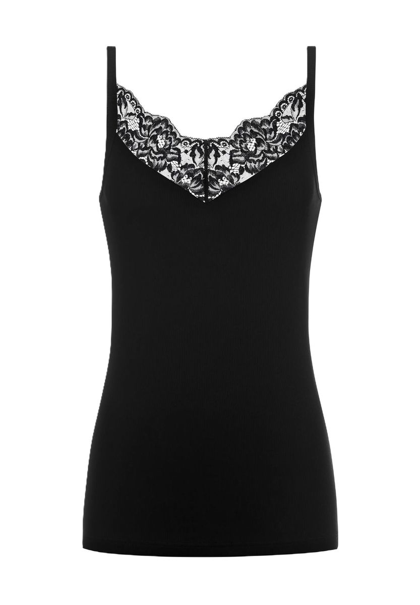 Spaghettiträger-Top mit Spitze