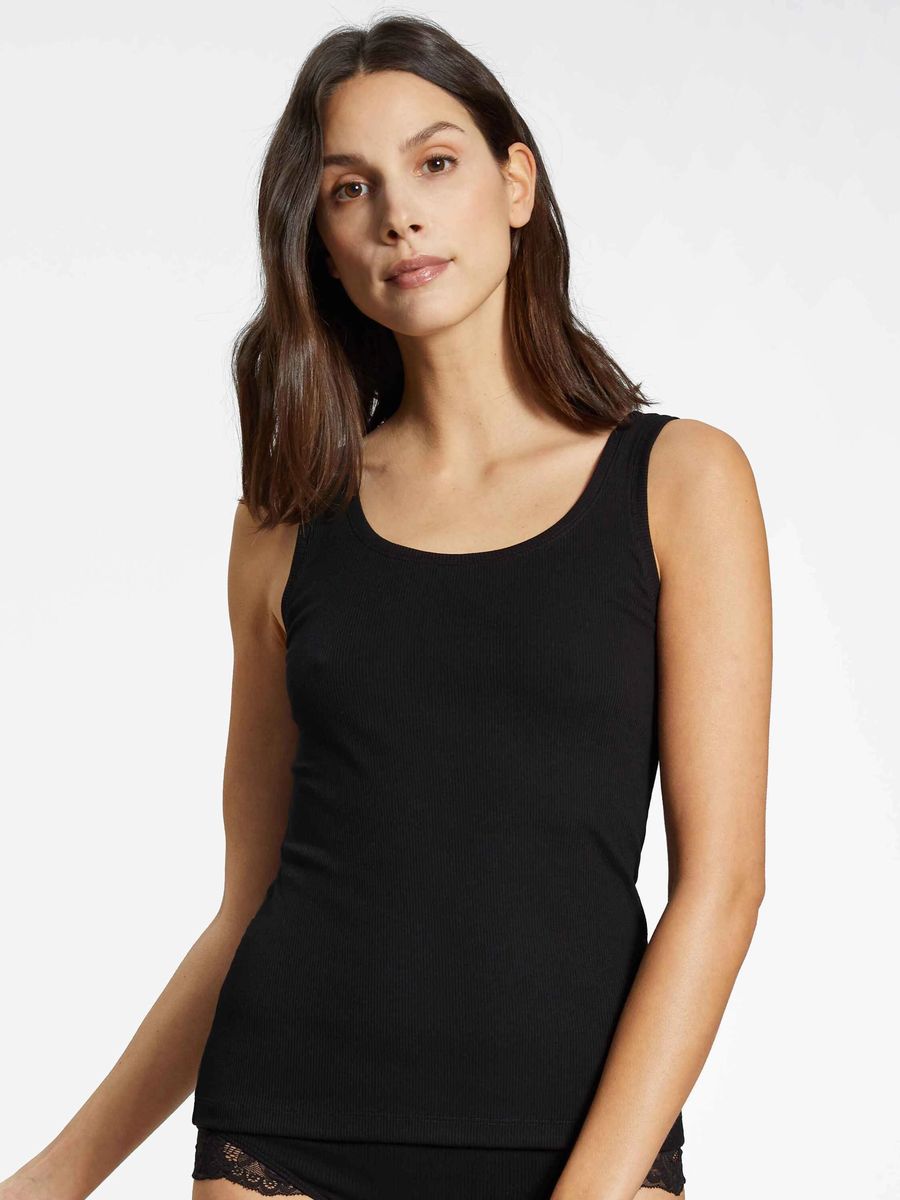 Geripptes Tanktop mit Rundhalsausschnitt