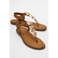 Giulia Leder Flach Sandale