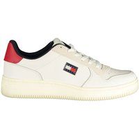 Weiße Court Style Sneakers mit Akzenten
