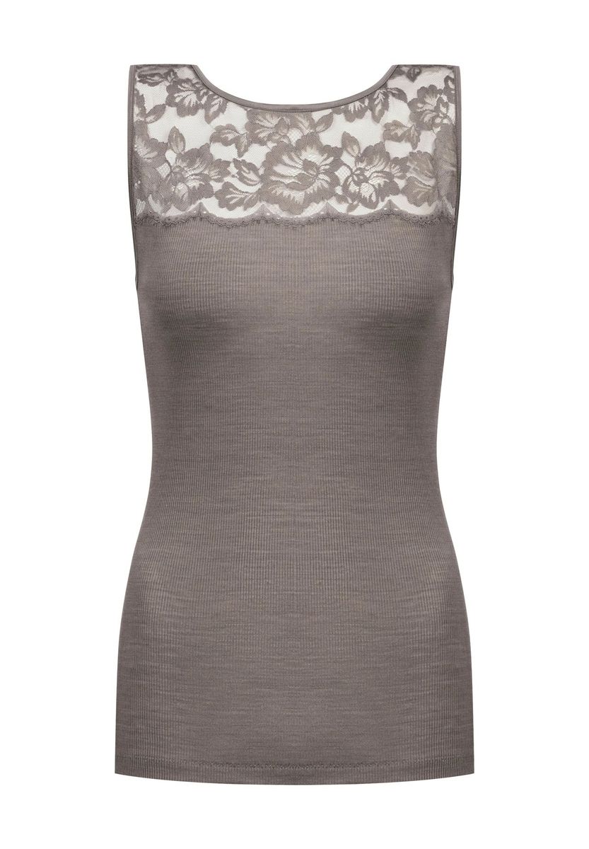 Trägertop mit Blumenspitze und breiten Trägern