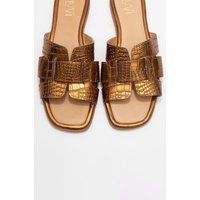 Notre Leder Slide Sandale